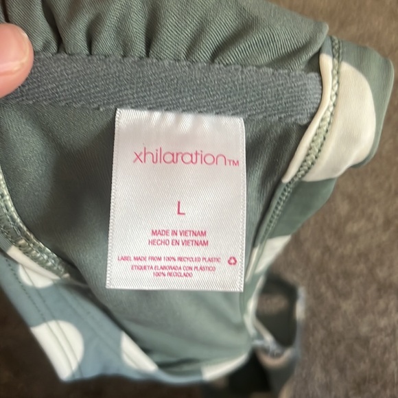 Green and White Polka Dot Bikini Top - Picture 3 of 3